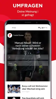 Fussball Europa android App screenshot 0